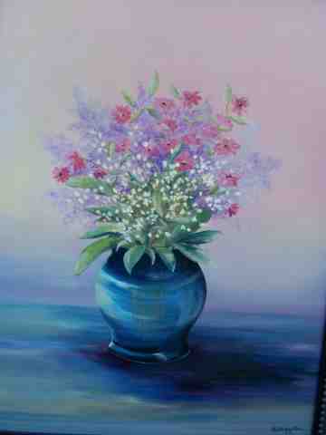 Still Life in Blue Vase